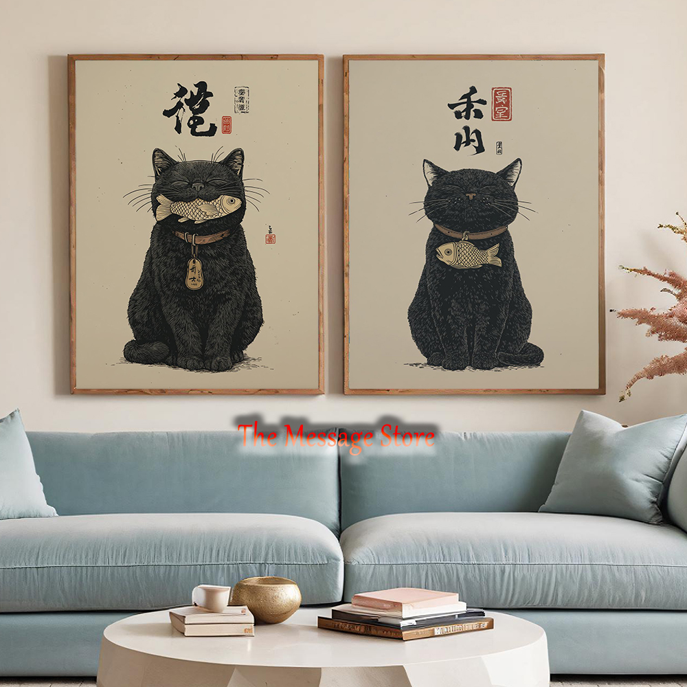 Schwarze Glückskatze Ukiyo-e J – Japanese Lifestyle And Traditions Bewertung und Preis